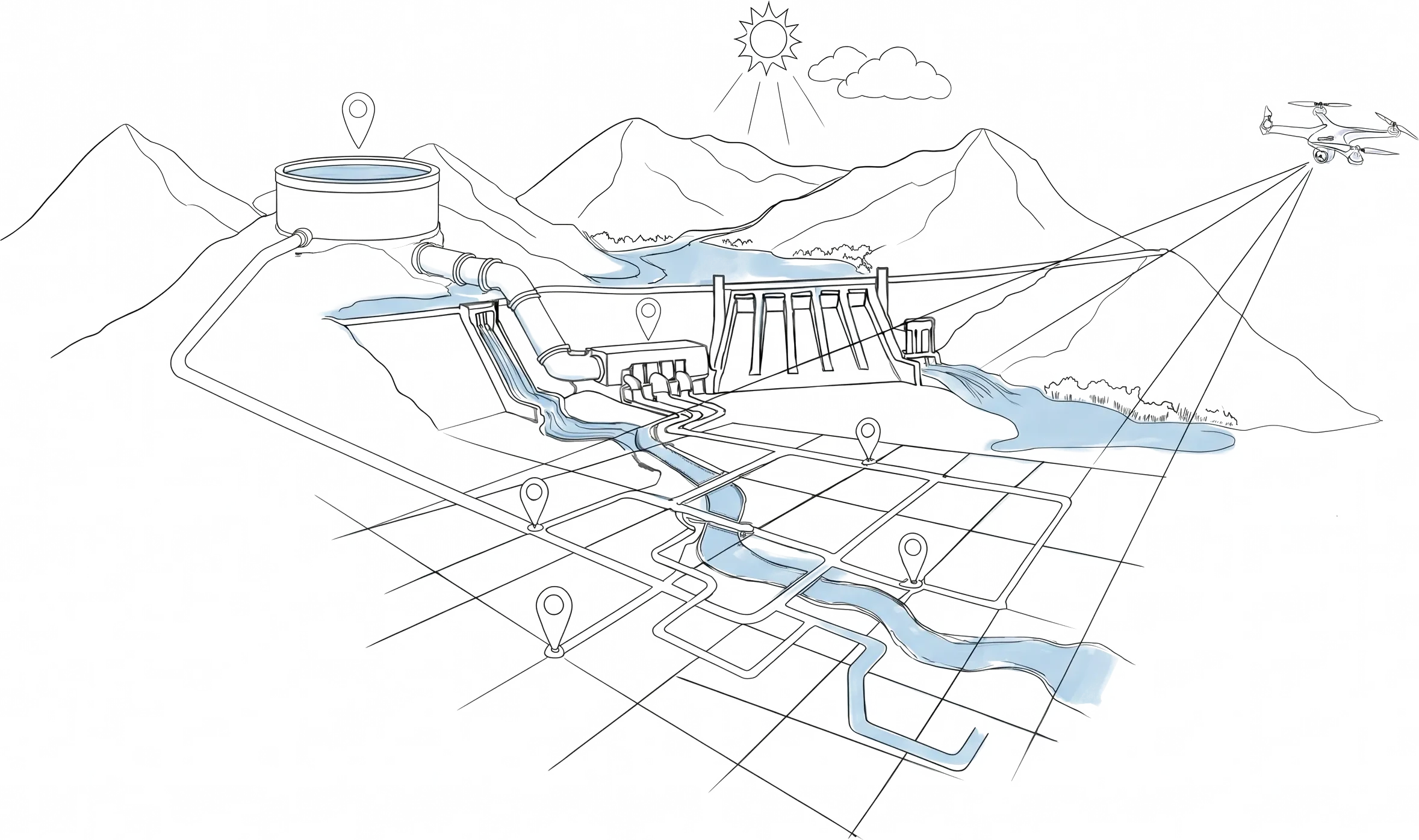 Hydraulic engineering illustration